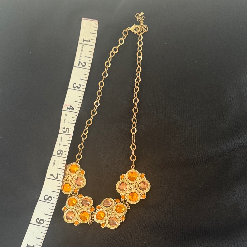 Liz Claiborne Gold and Orange Necklace